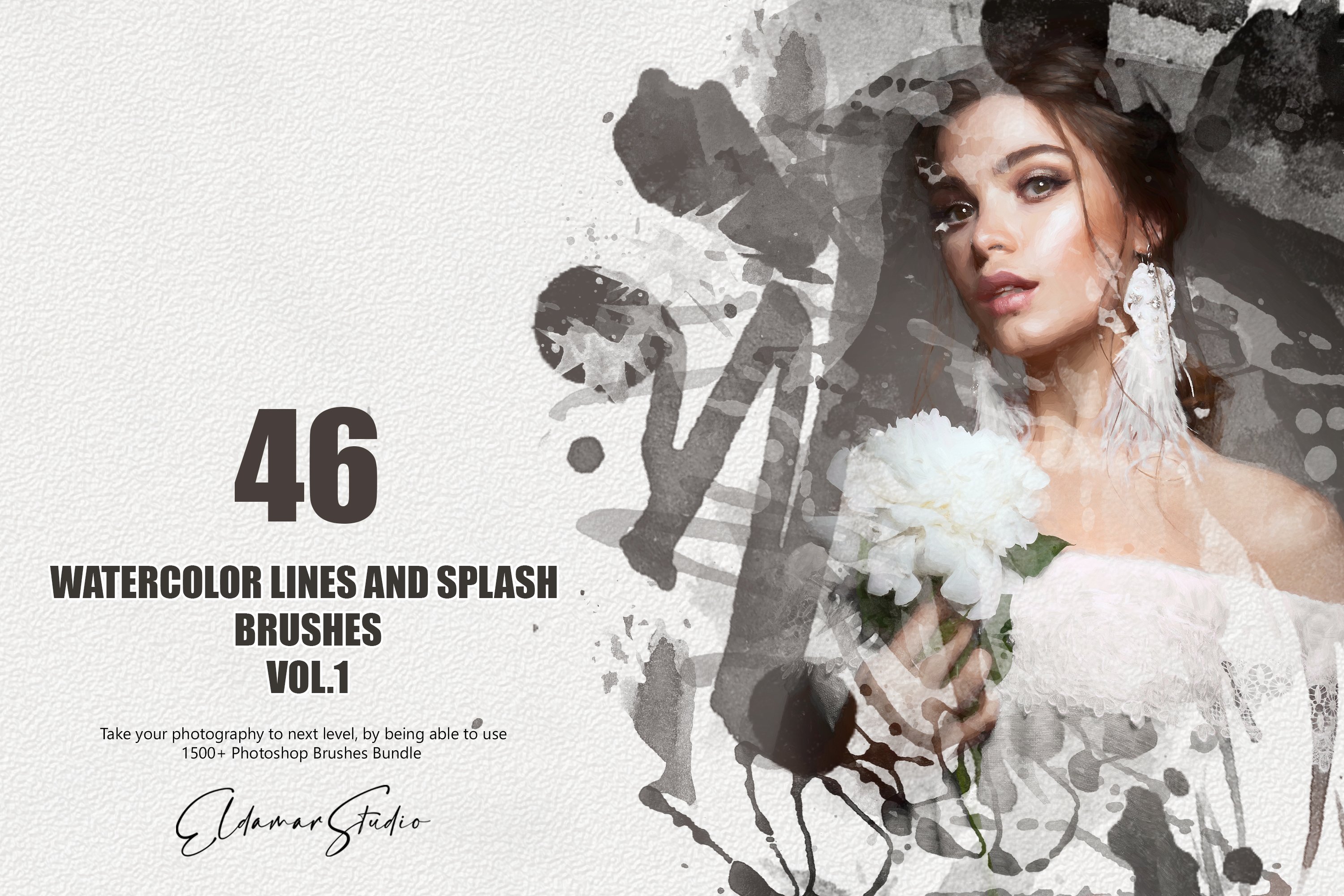 46 Watercolor Splash Brushes - Vol.1cover image.