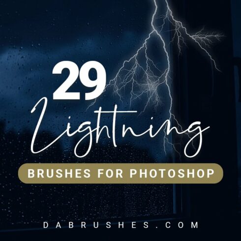29 Lightning Photoshop Brushescover image.