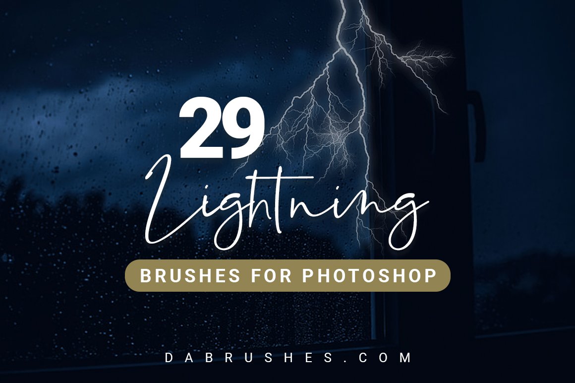 29 Lightning Photoshop Brushescover image.