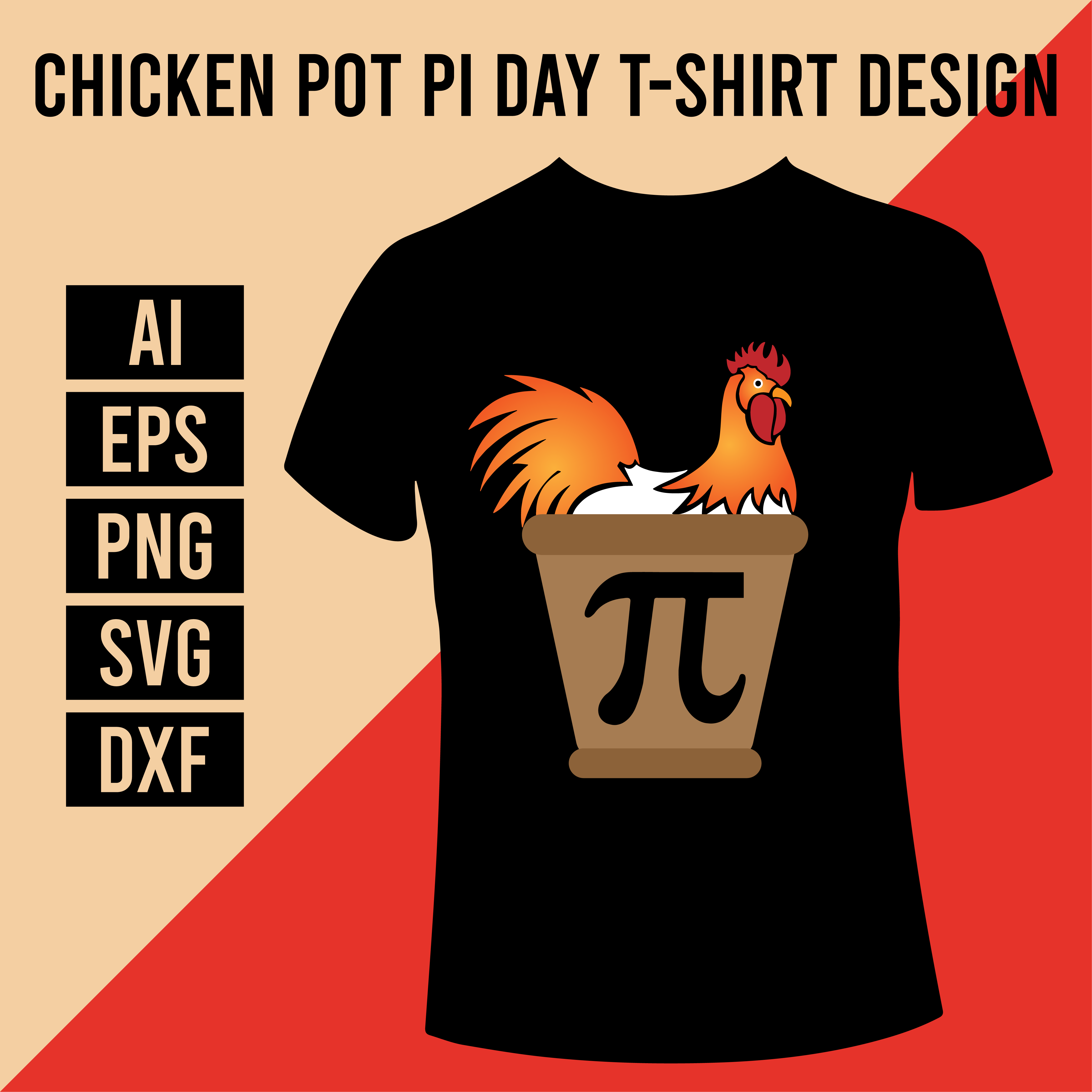 Chicken Pot PI Day T-Shirt Design cover image.