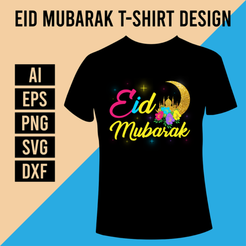 Eid Mubarak T-Shirt Design cover image.