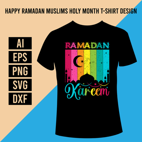 Happy Ramadan Muslims Holy Month T-Shirt Design cover image.