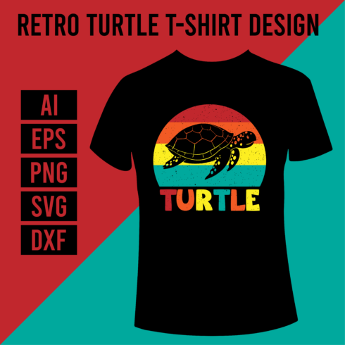 Retro Turtle T-Shirt Design cover image.