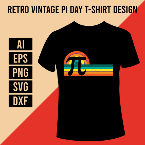 Retro Vintage Pi Day T-Shirt Design cover image.