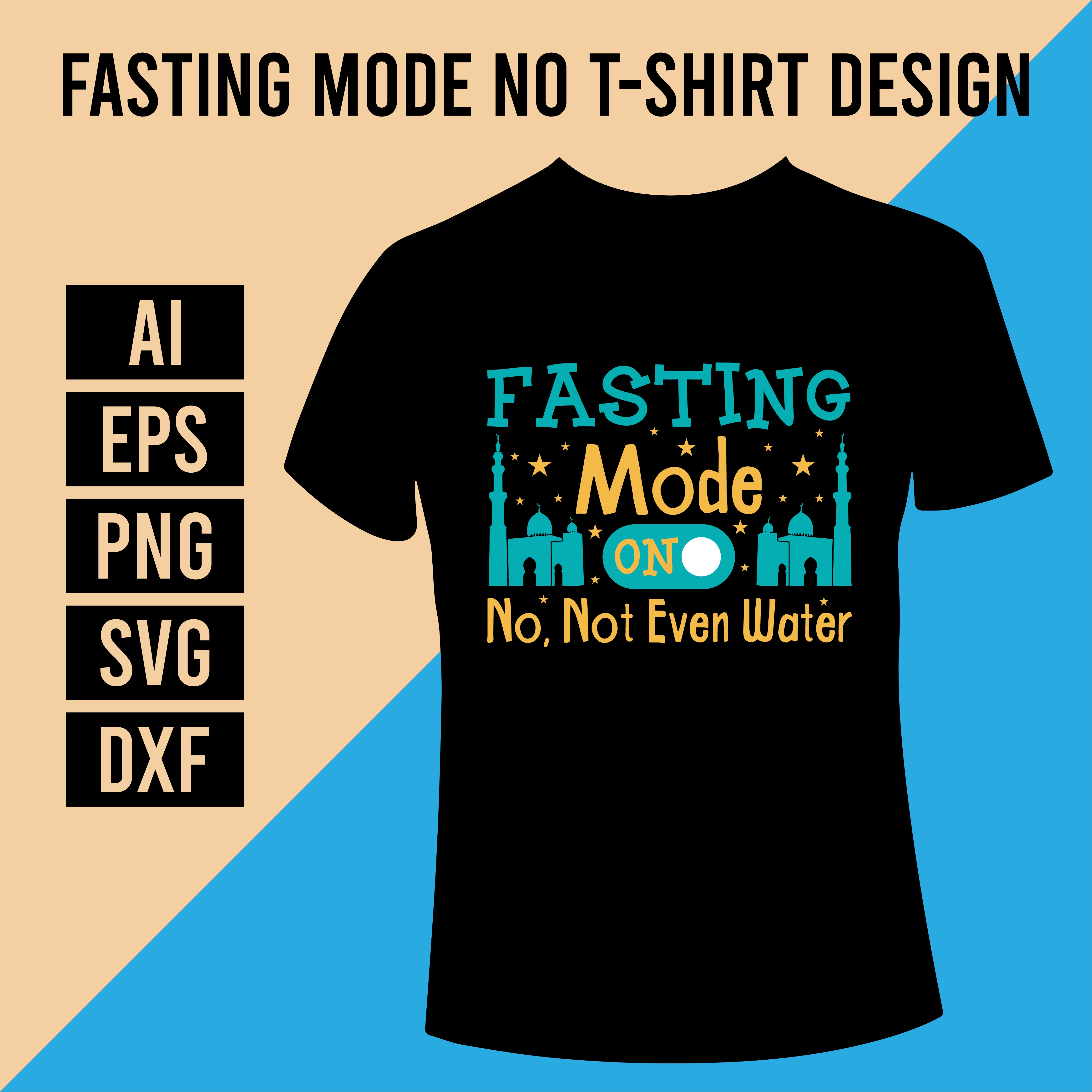 Fasting Mode On T-Shirt Design cover image.