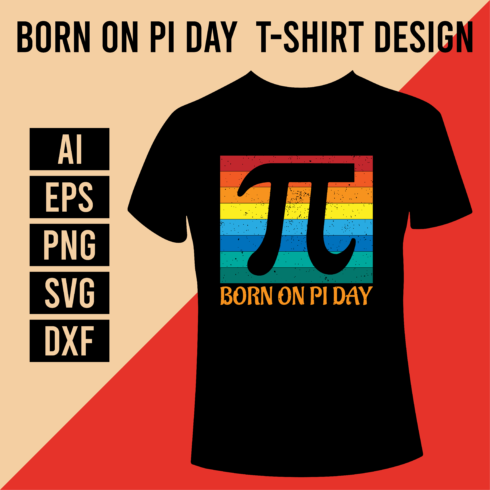 Born On Pi Day T-shirt Design cover image.