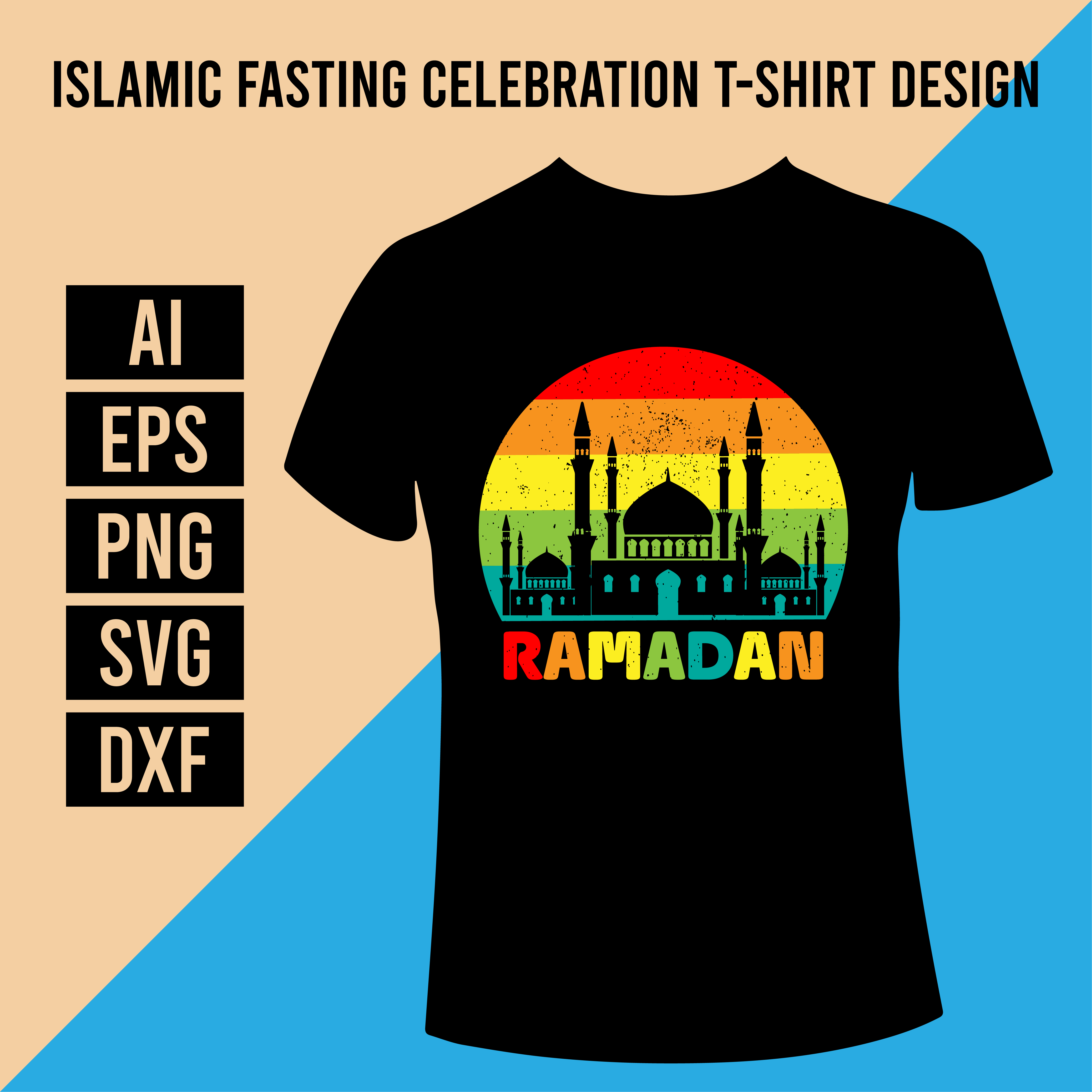 Islamic Fasting Celebration T-Shirt Design cover image.
