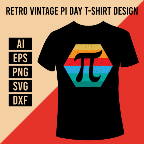 Retro Vintage PI Day T-Shirt Design cover image.