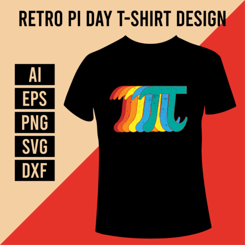Retro Pi Day T-Shirt Design cover image.