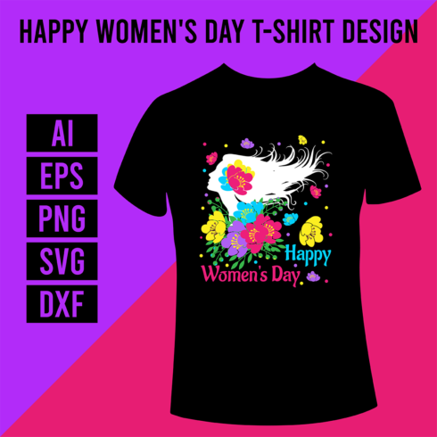 Happy Womens Day T-Shirt Design cover image.