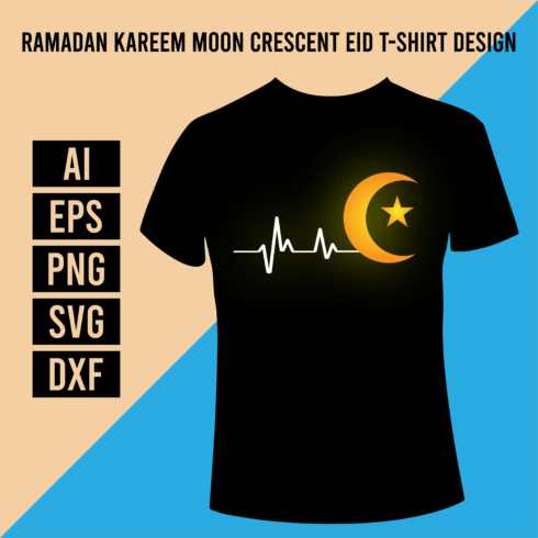 Ramadan Kareem Moon Crescent Eid T-shirt Design cover image.