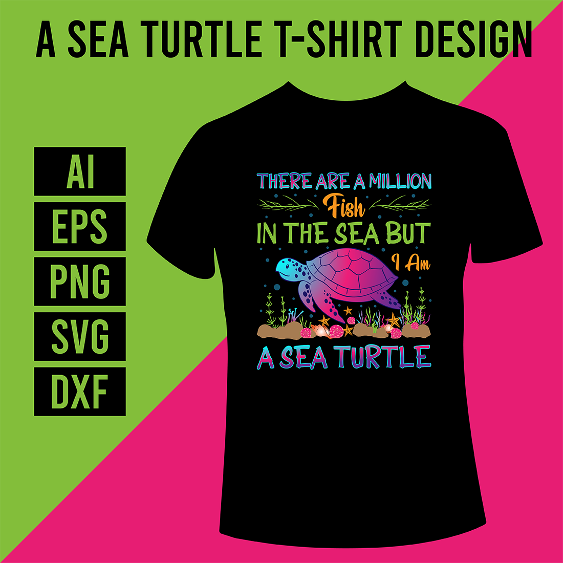 A Sea Turtle T-Shirt Design cover image.