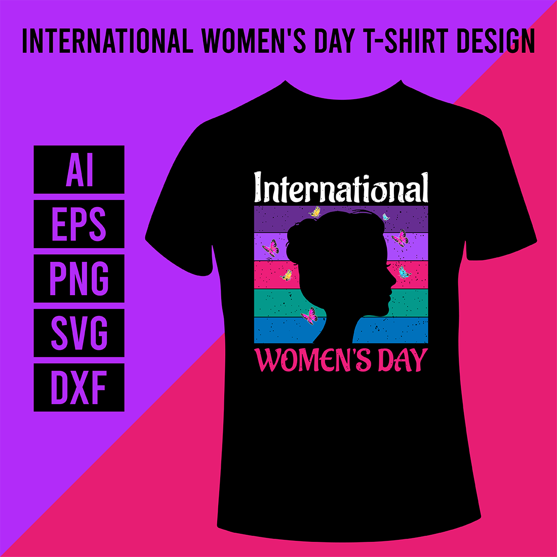 International Womens Day T-Shirt Design cover image.