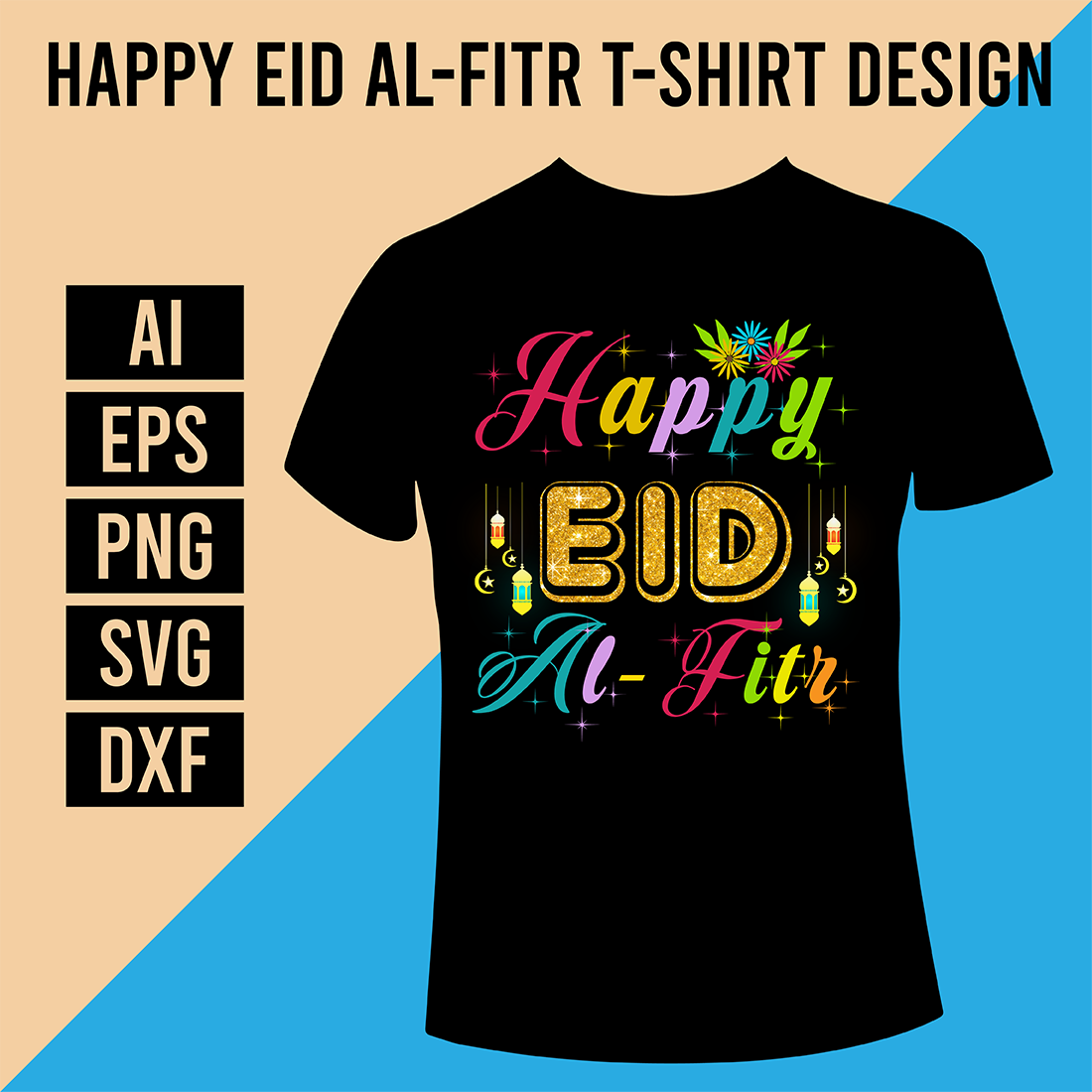 Happy Eid al-Fitr T-Shirt Design cover image.