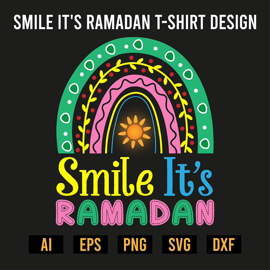 Smile It\'s Ramadan T-Shirt Design preview image.