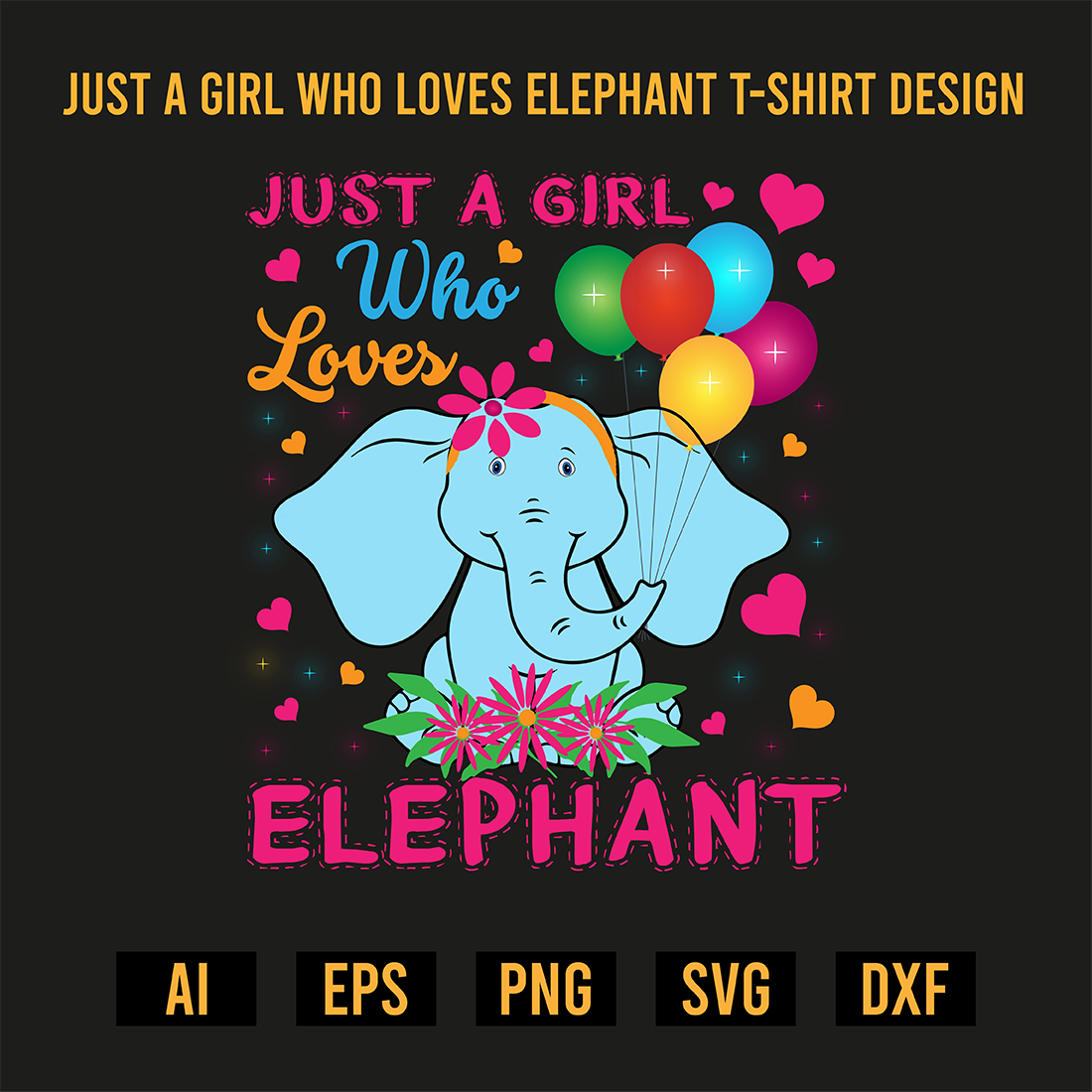 Just A Girl Who Loves Elephant T-Shirt Design preview image.