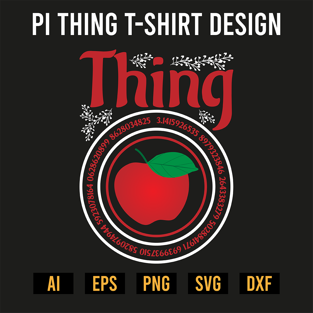 Pi Thing T-Shirt Design preview image.