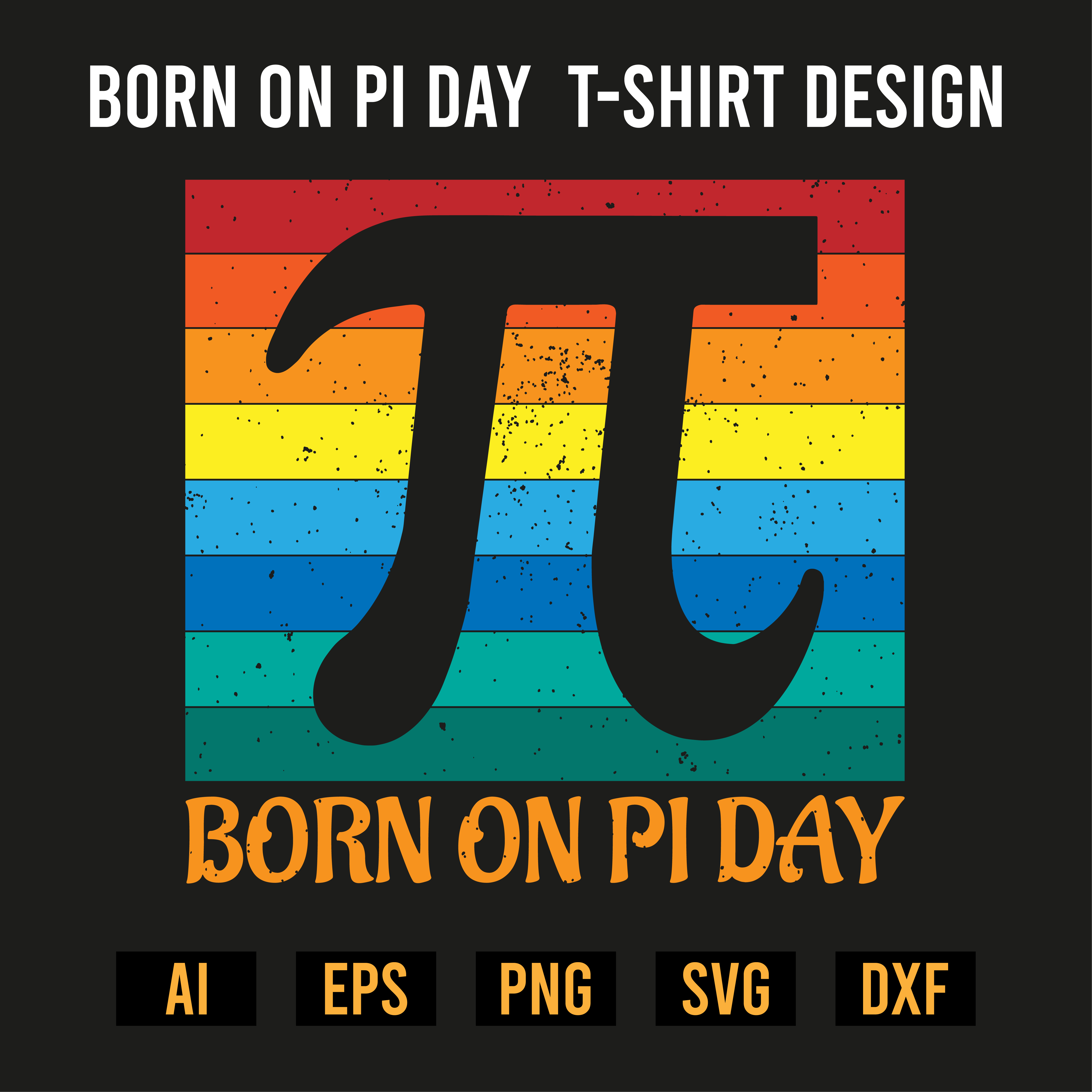 Born On Pi Day T-shirt Design preview image.