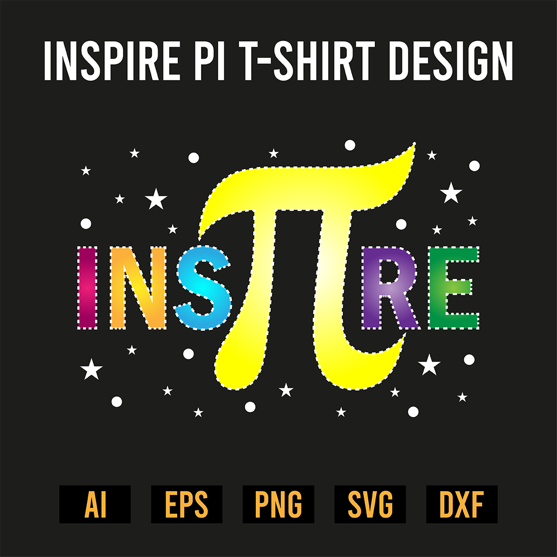 Inspire Pi T-Shirt Design preview image.
