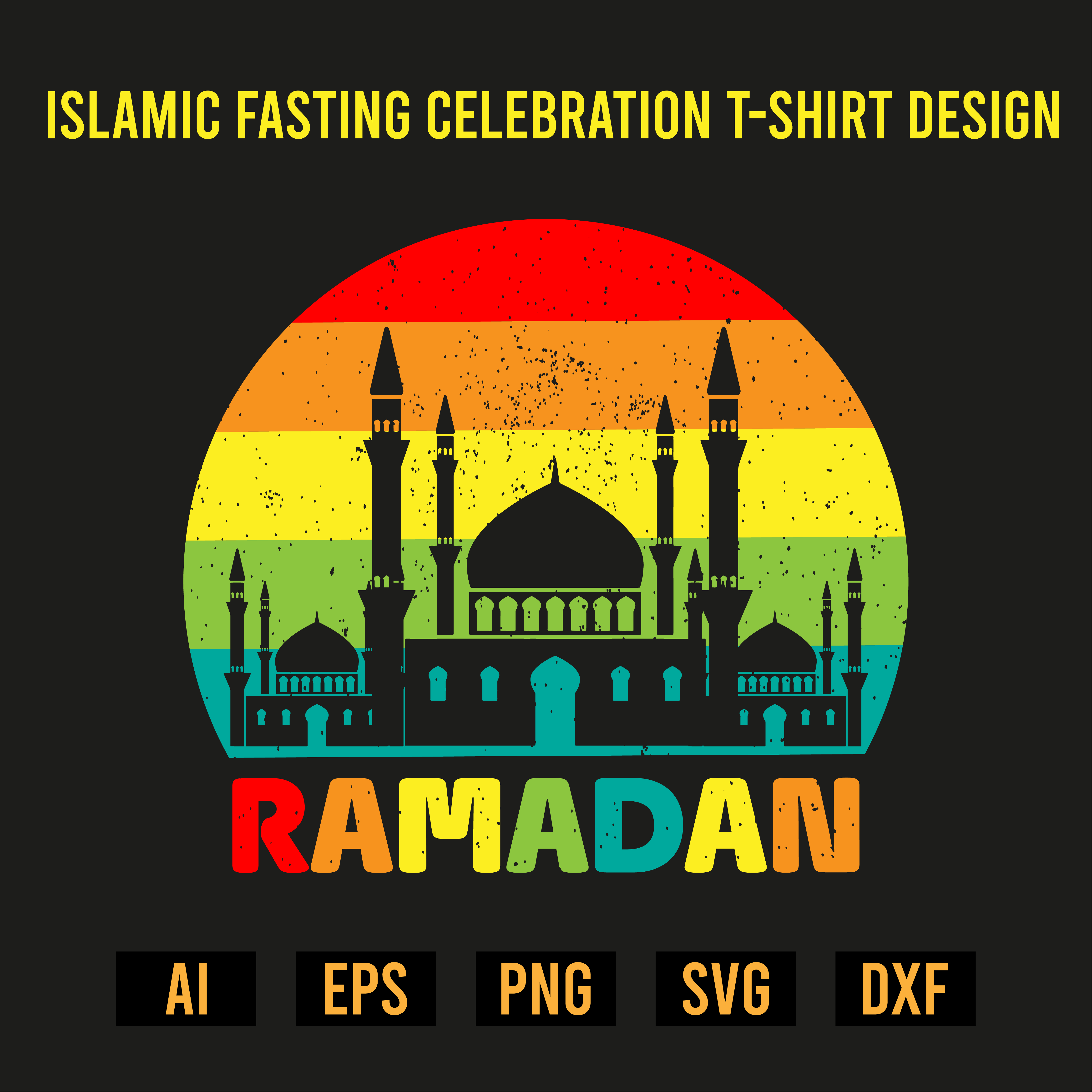 Islamic Fasting Celebration T-Shirt Design preview image.