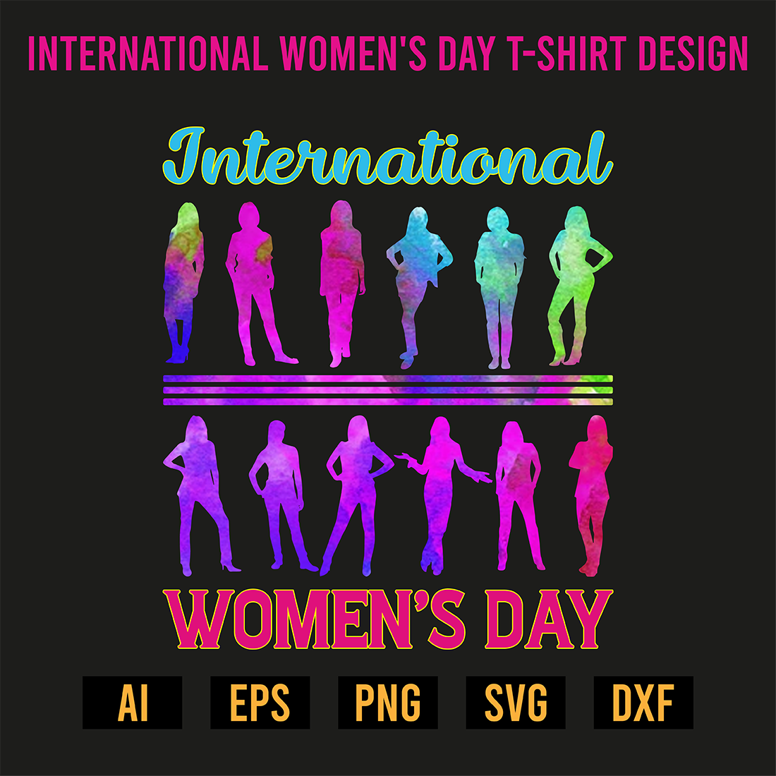 International Womens Day T-Shirt Design preview image.