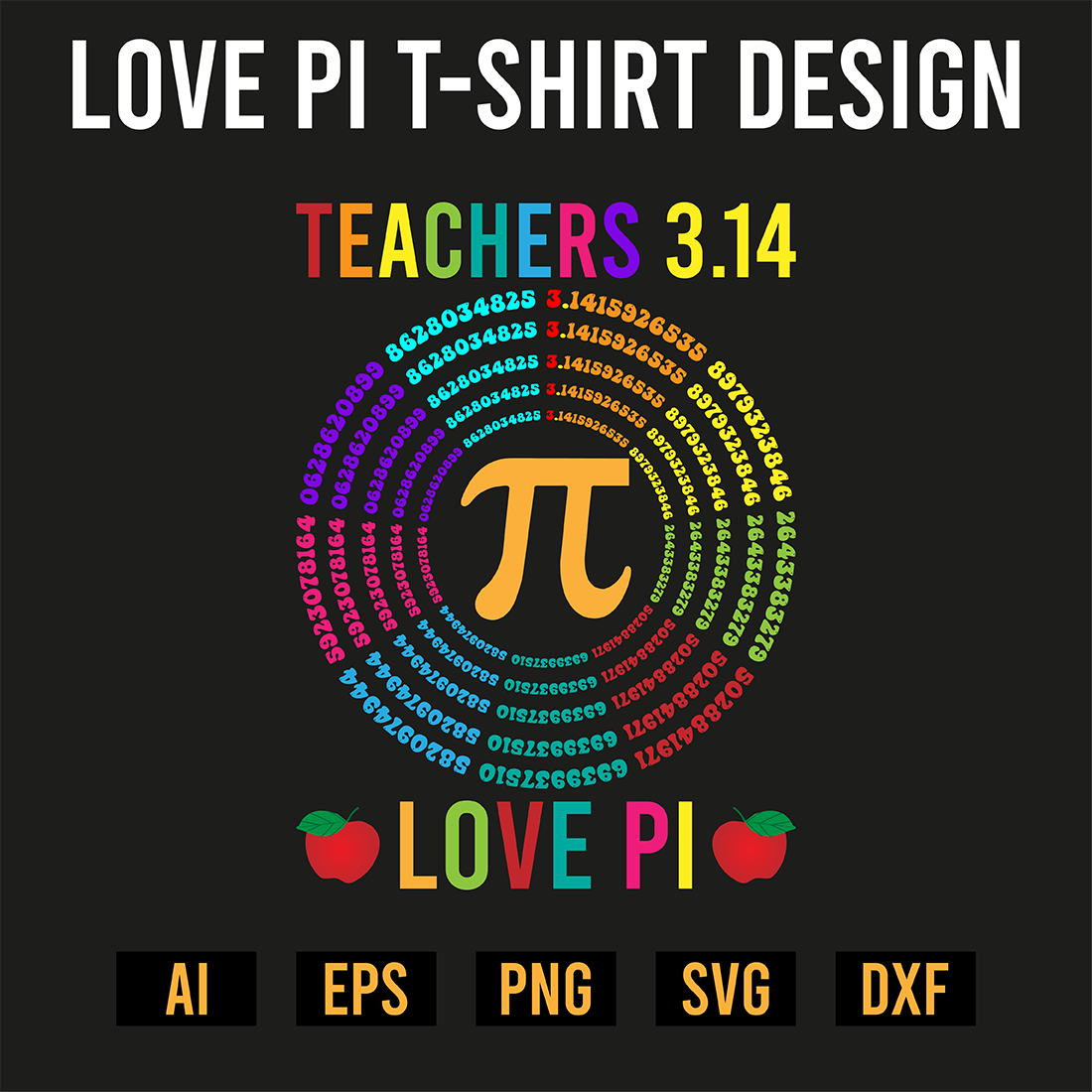Love Pi T-Shirt Design preview image.