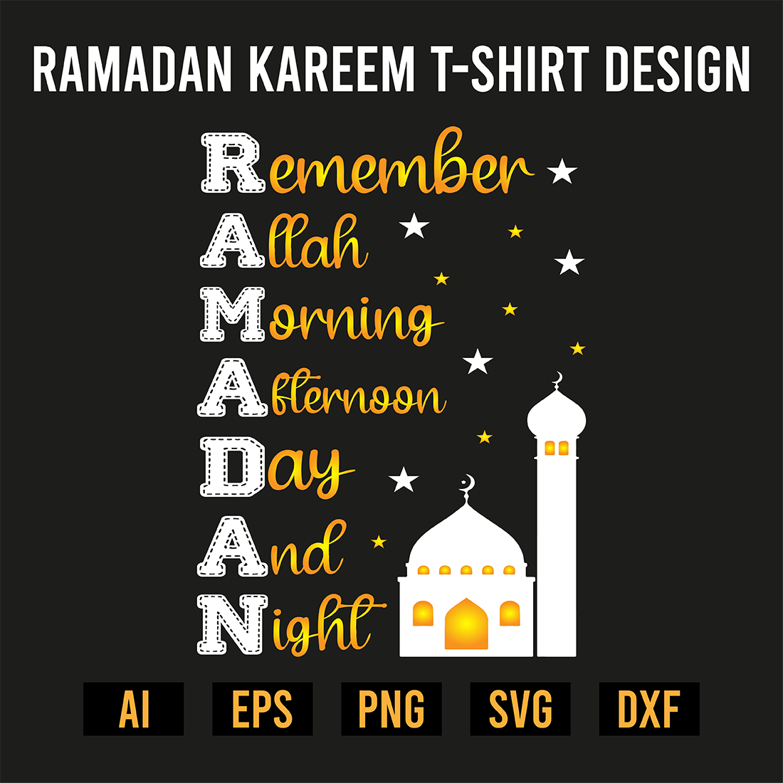 Ramadan Kareem T-Shirt Design preview image.