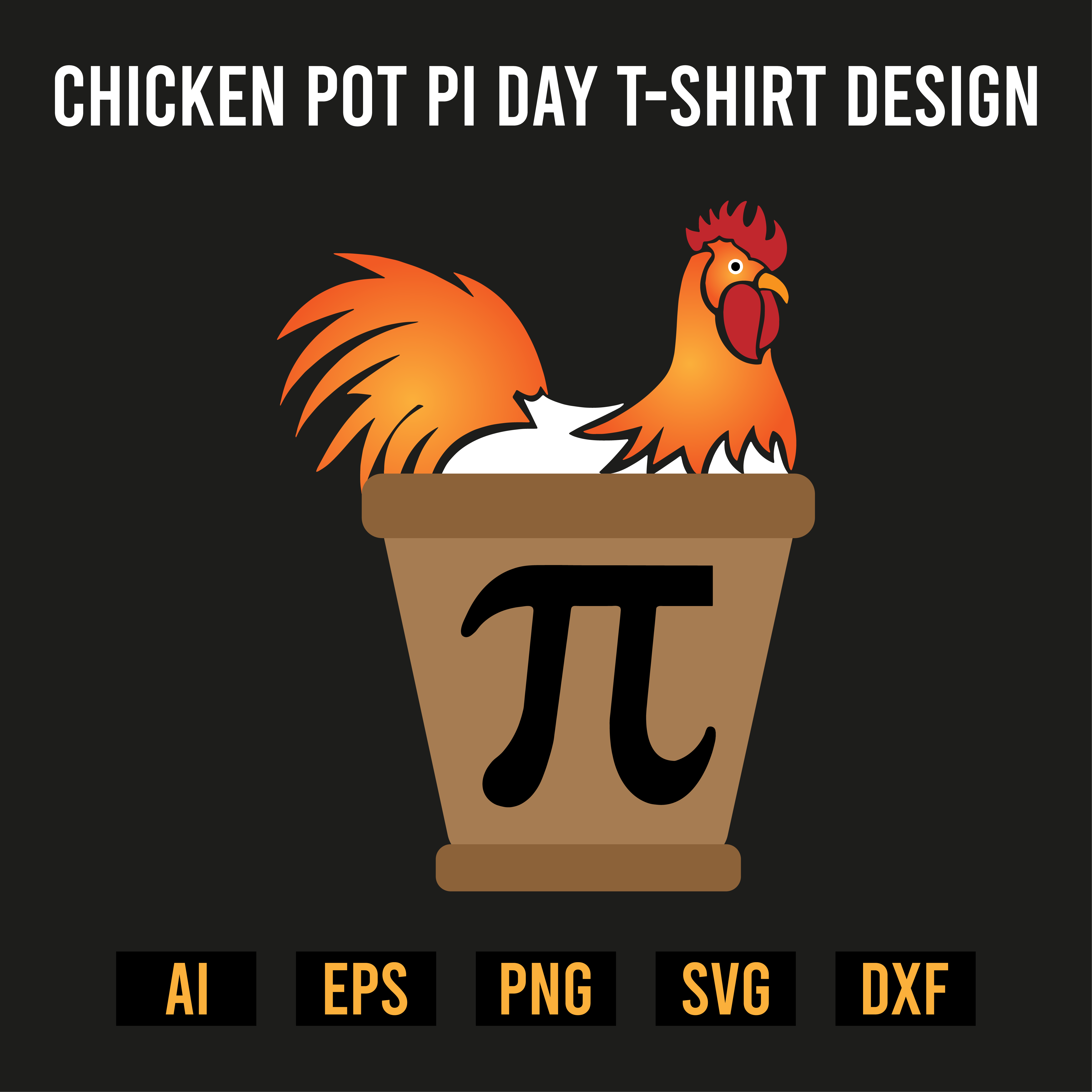 Chicken Pot PI Day T-Shirt Design preview image.