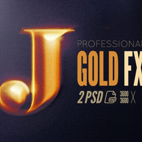 HD Photoshop Gold, text logo FXcover image.