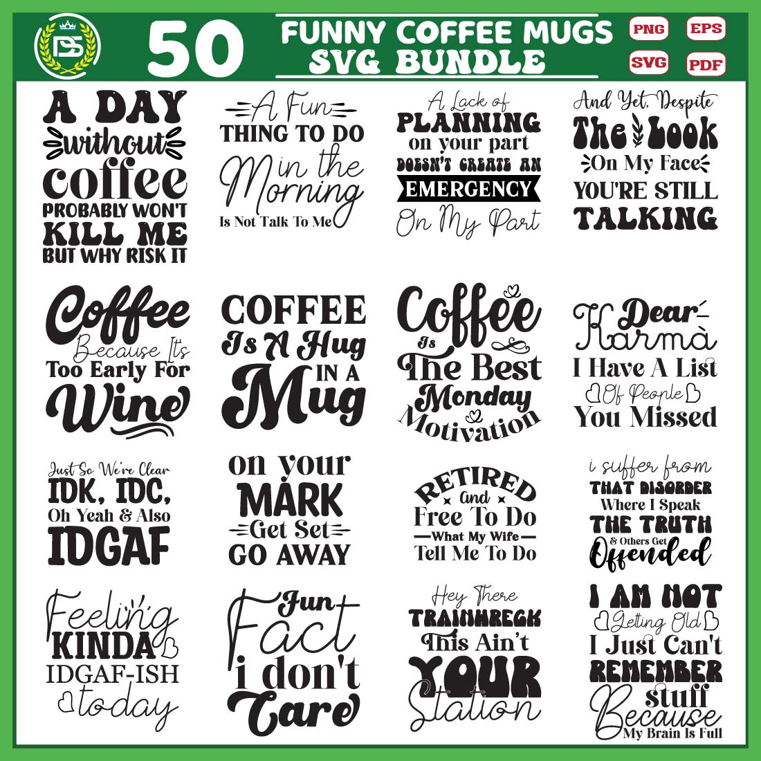 Coffee Mug SVG Bundle, Funny coffee mug svg, Coffee cup svg cover image.