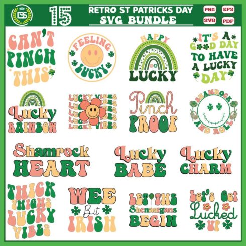 St Patrick’s Day SVG Bundle, Retro St Patricks Day svg cover image.