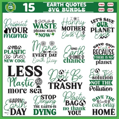 Earth Quotes SVG design Bundle cover image.