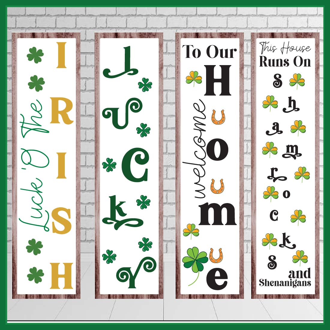 St Patrick\'s Day Porch Sign SVG Bundle preview image.