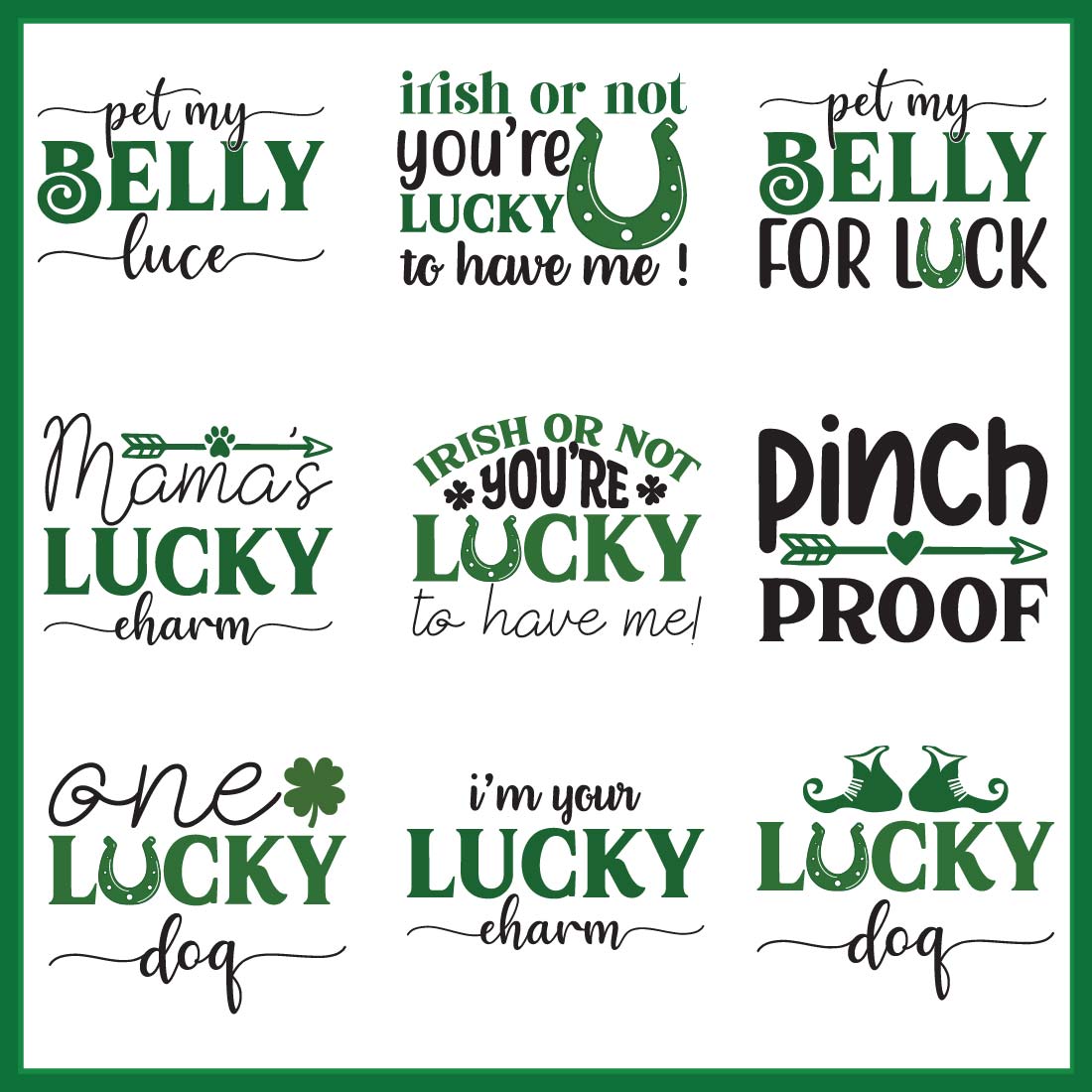 St Patrick\\\'s Day Dog Bandanas SVG Bundle preview image.