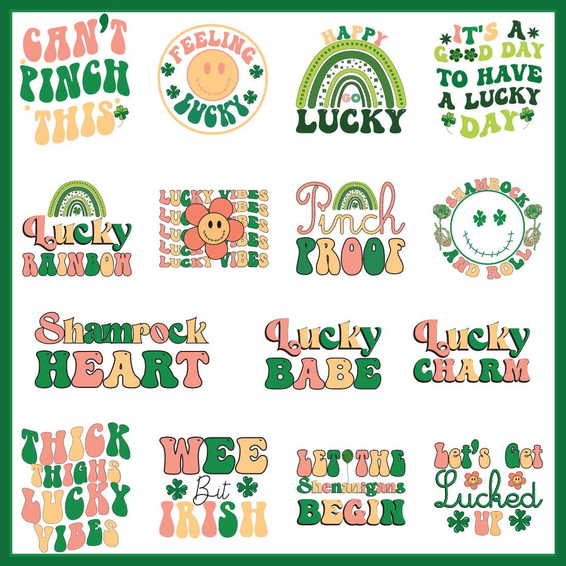 St Patrick’s Day SVG Bundle, Retro St Patricks Day svg preview image.