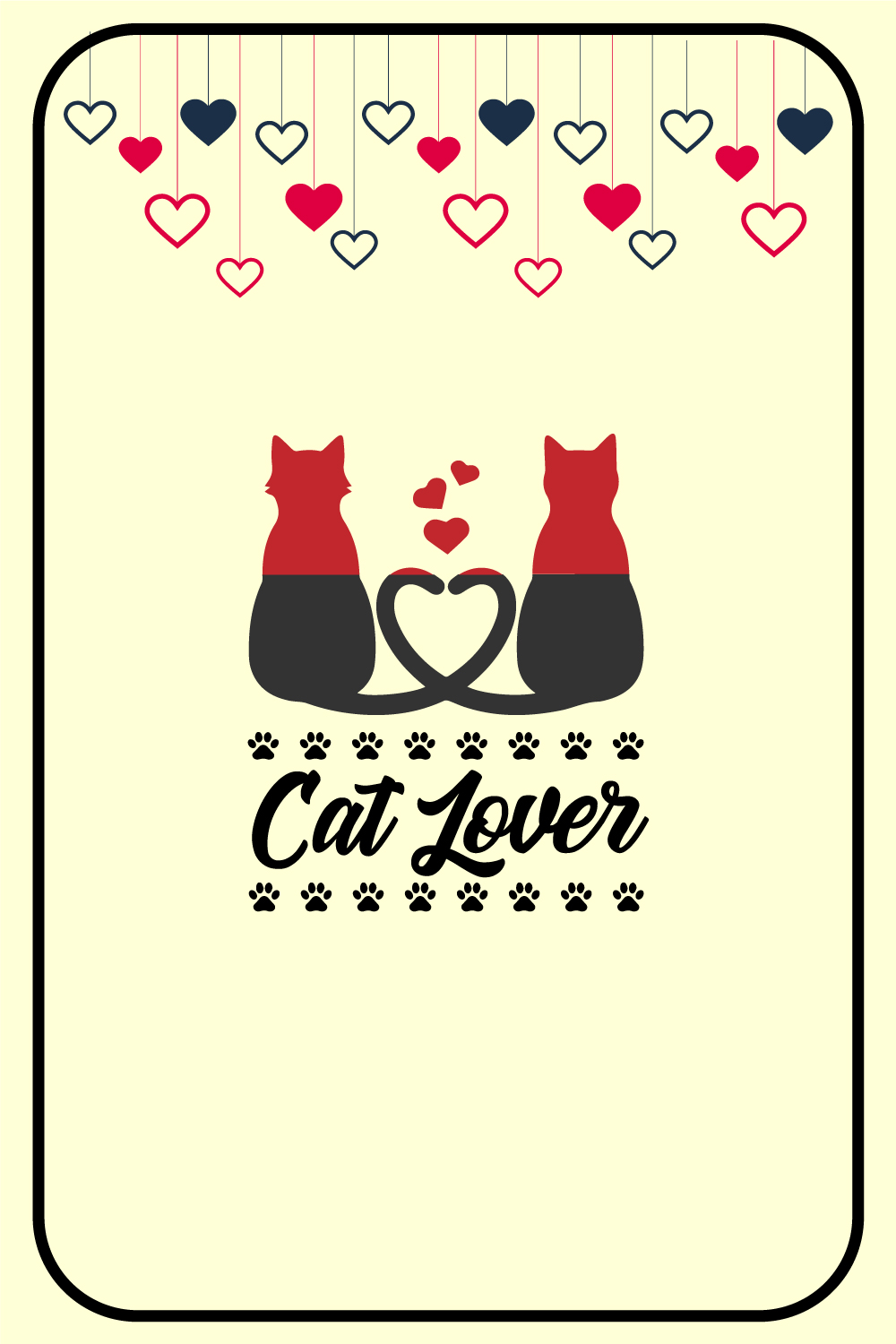 Cat Lover T-Shirt Design pinterest preview image.