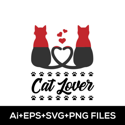 Cat Lover T-Shirt Design cover image.