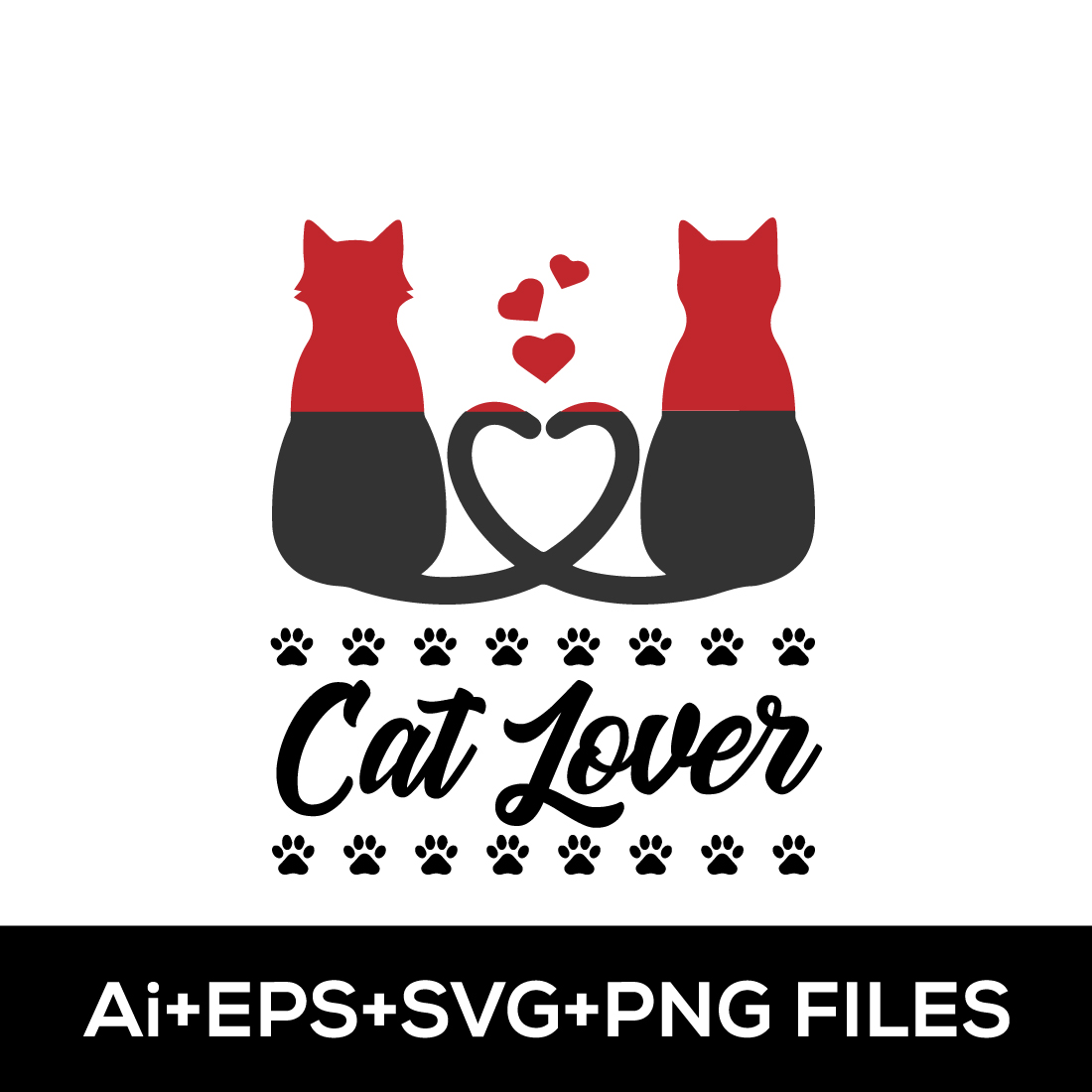 Cat Lover T-Shirt Design cover image.