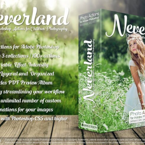 Actions for Photoshop / Neverlandcover image.