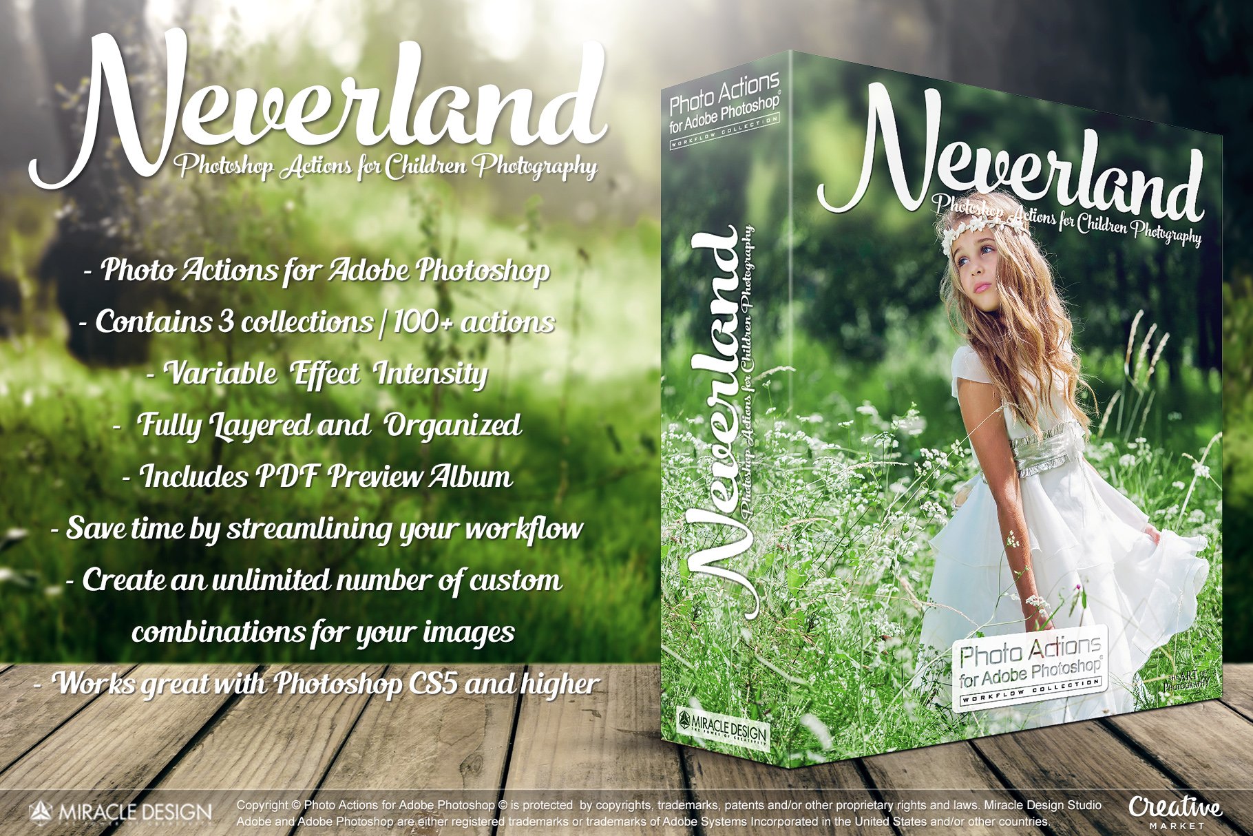 Actions for Photoshop / Neverlandcover image.