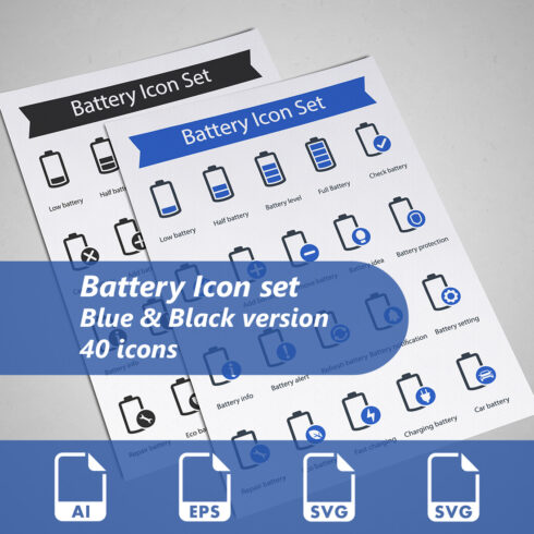 Battery Icon Set cover image.