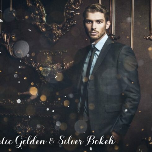 60 Cinematic Golden & Silver Bokeh Pcover image.