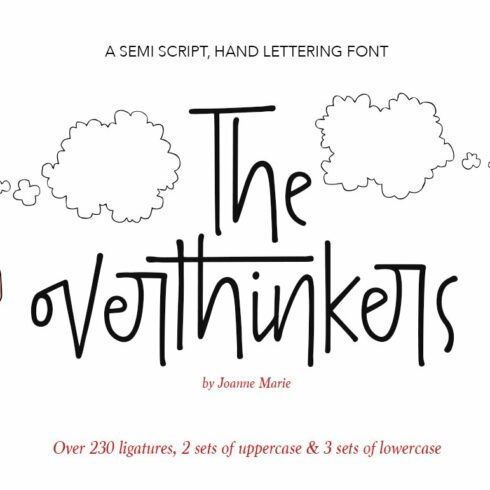 The overthinkers hand lettering font cover image.