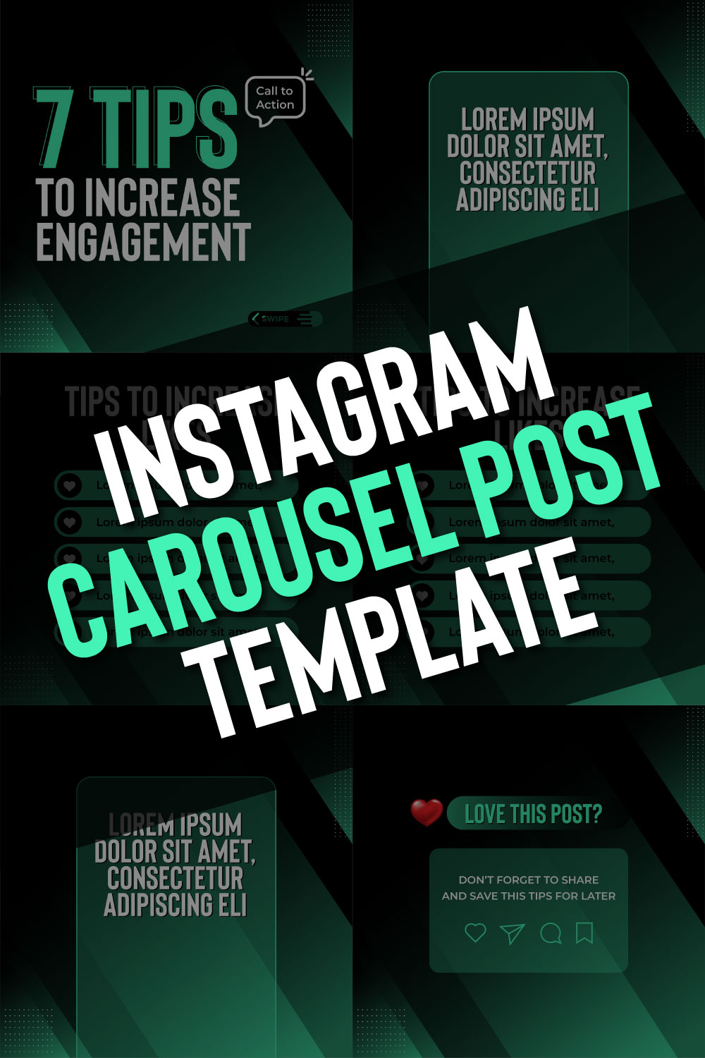 Modern and Professional Instagram Carousel Ads Template pinterest preview image.