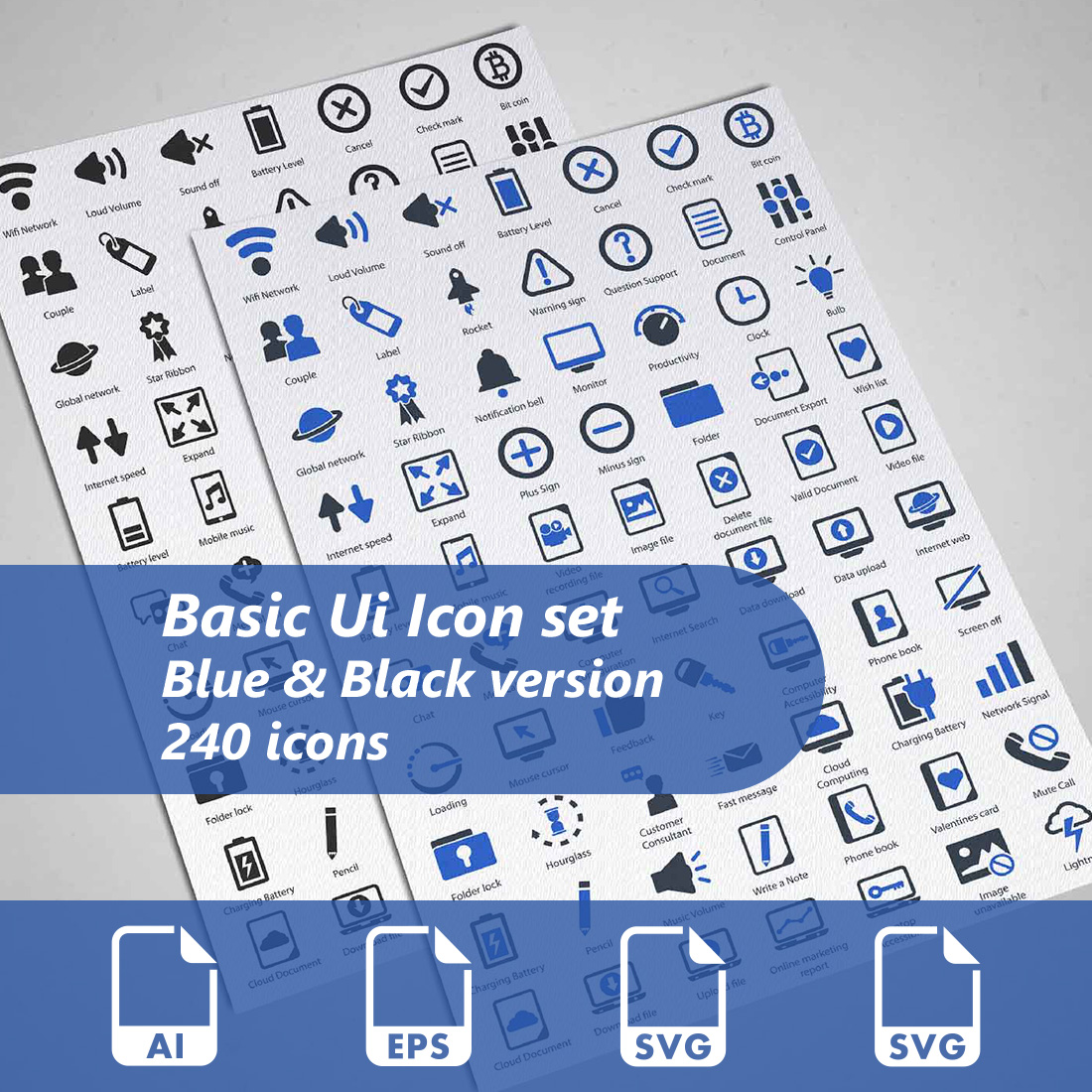 Basic UI Icon Set cover image.