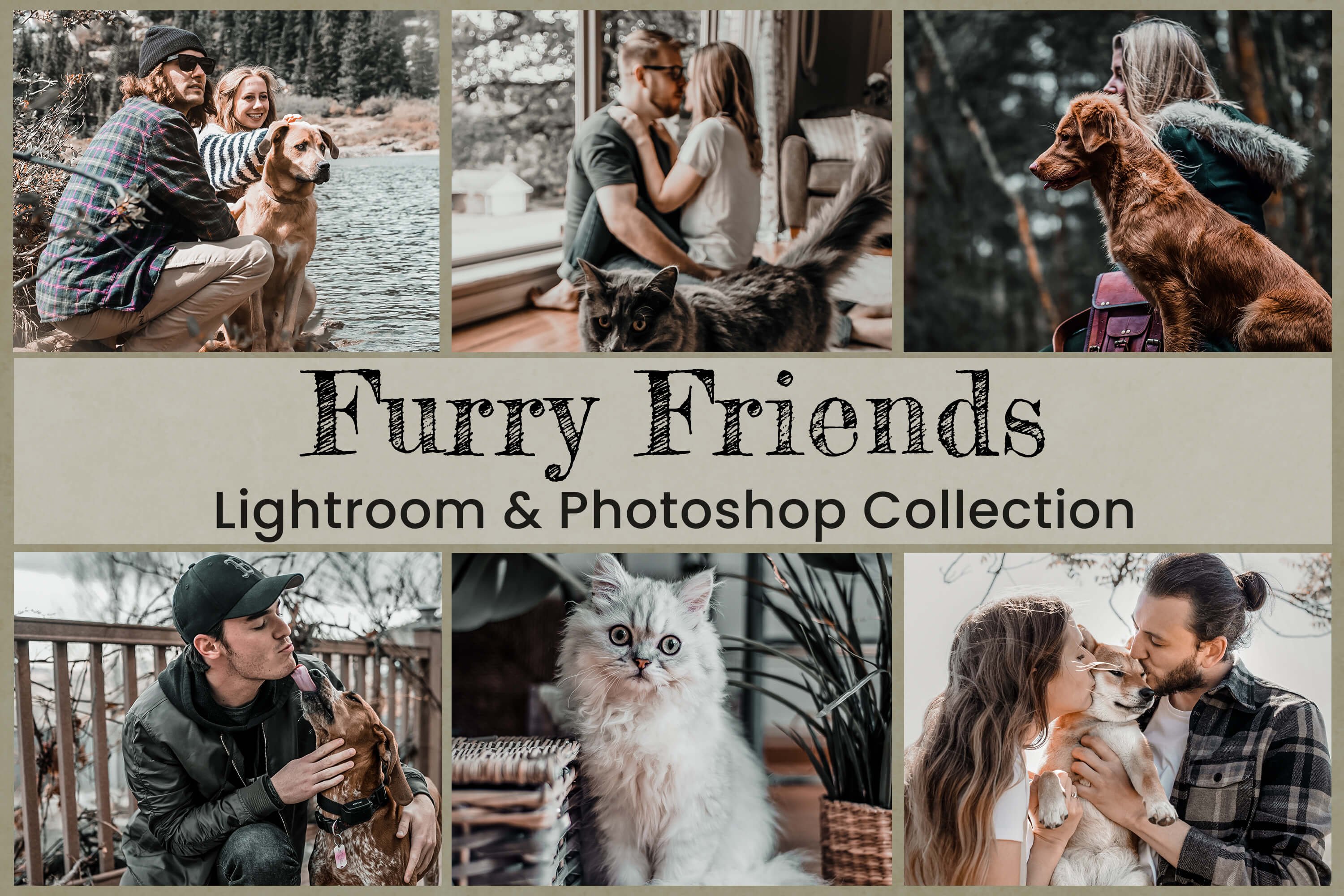 15 Furry Friends lightroom presetscover image.