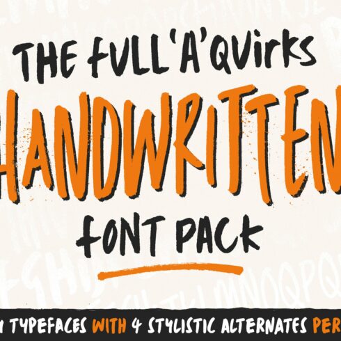 Full'A'Quirks Handwritten Fonts Pack cover image.
