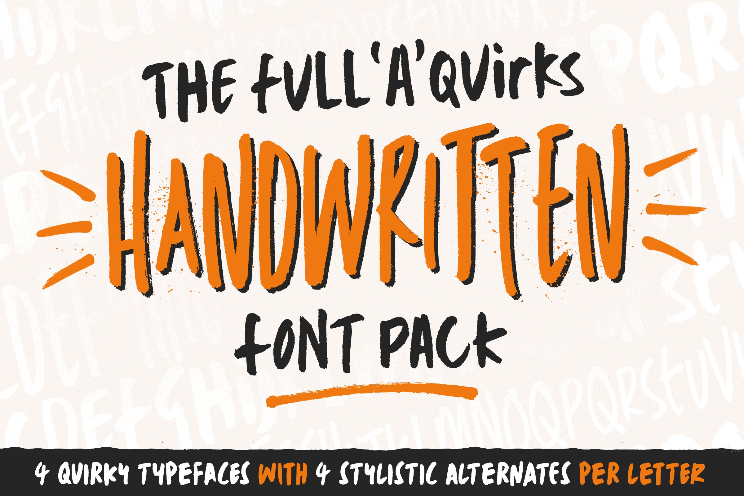 Full'A'Quirks Handwritten Fonts Pack cover image.
