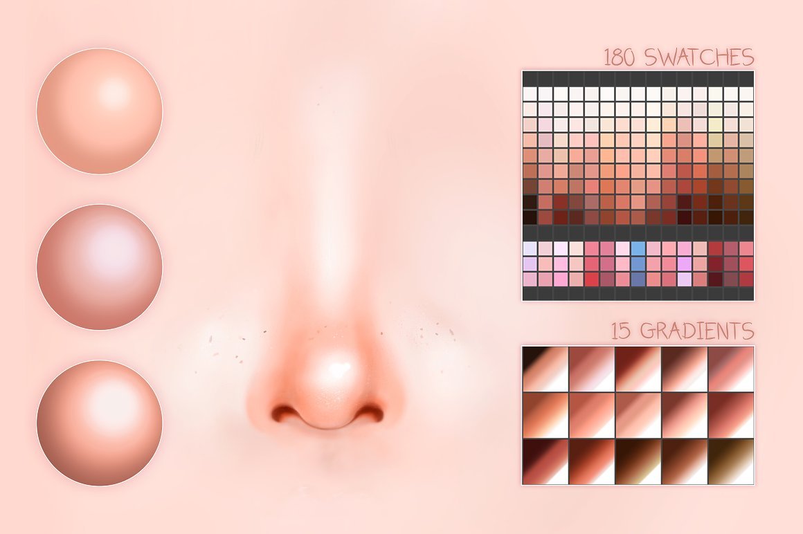 Glossy Skin Assets for Photoshoppreview image.