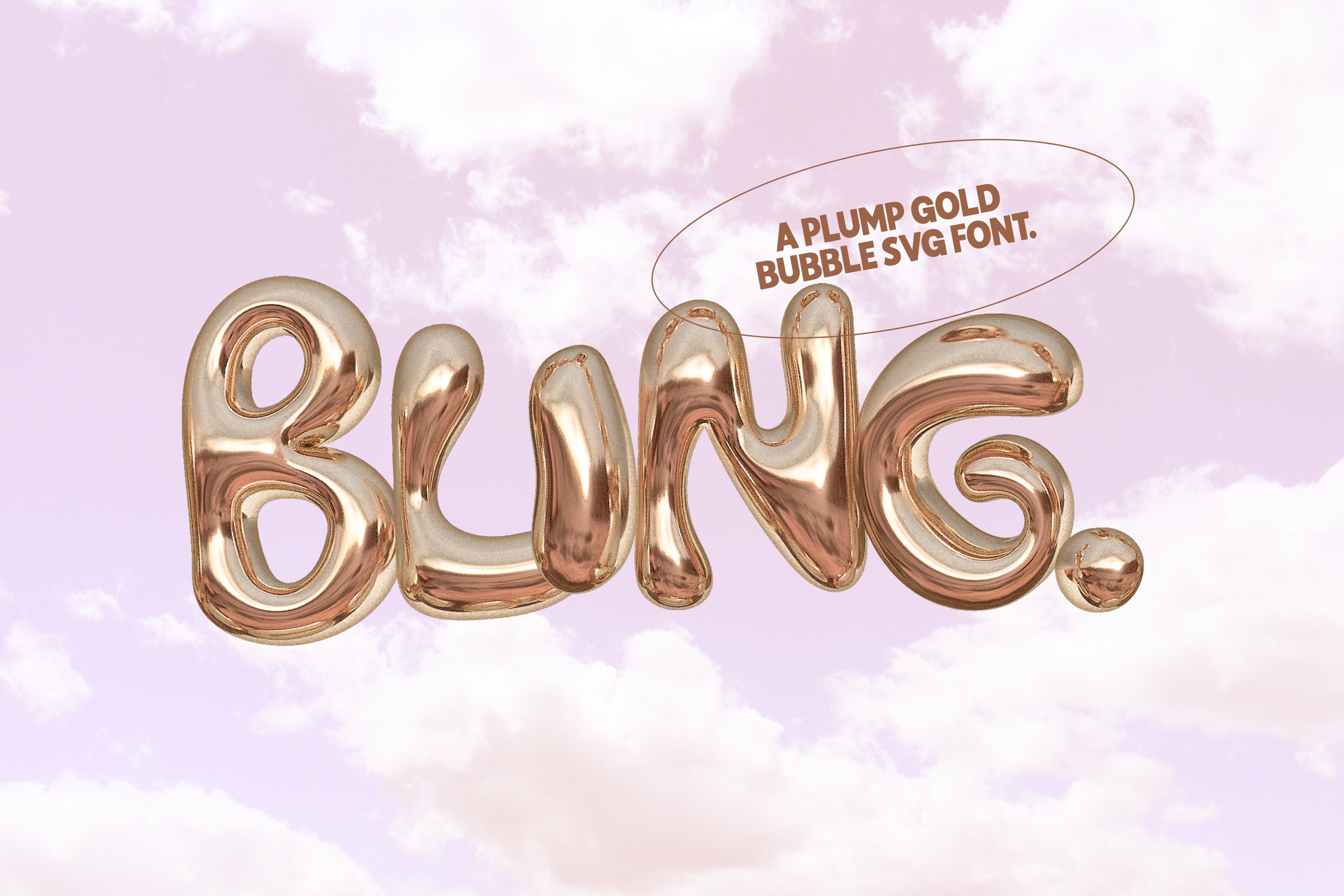 Bling - A Gold Balloon SVG Font cover image.